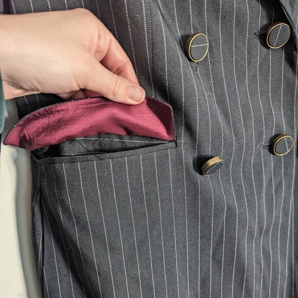 Zara Campaign Collection Special Edition Pinstripe Dress Jacket Coat, Size Small - Picture 6 of 11